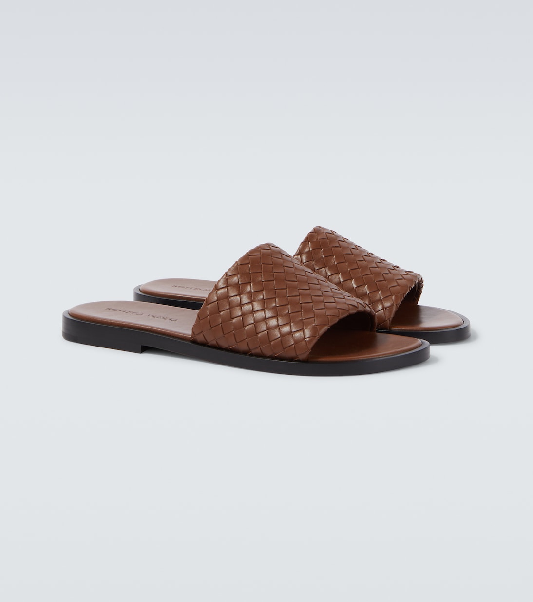 Elio Intrecciato leather slides | Bottega Veneta