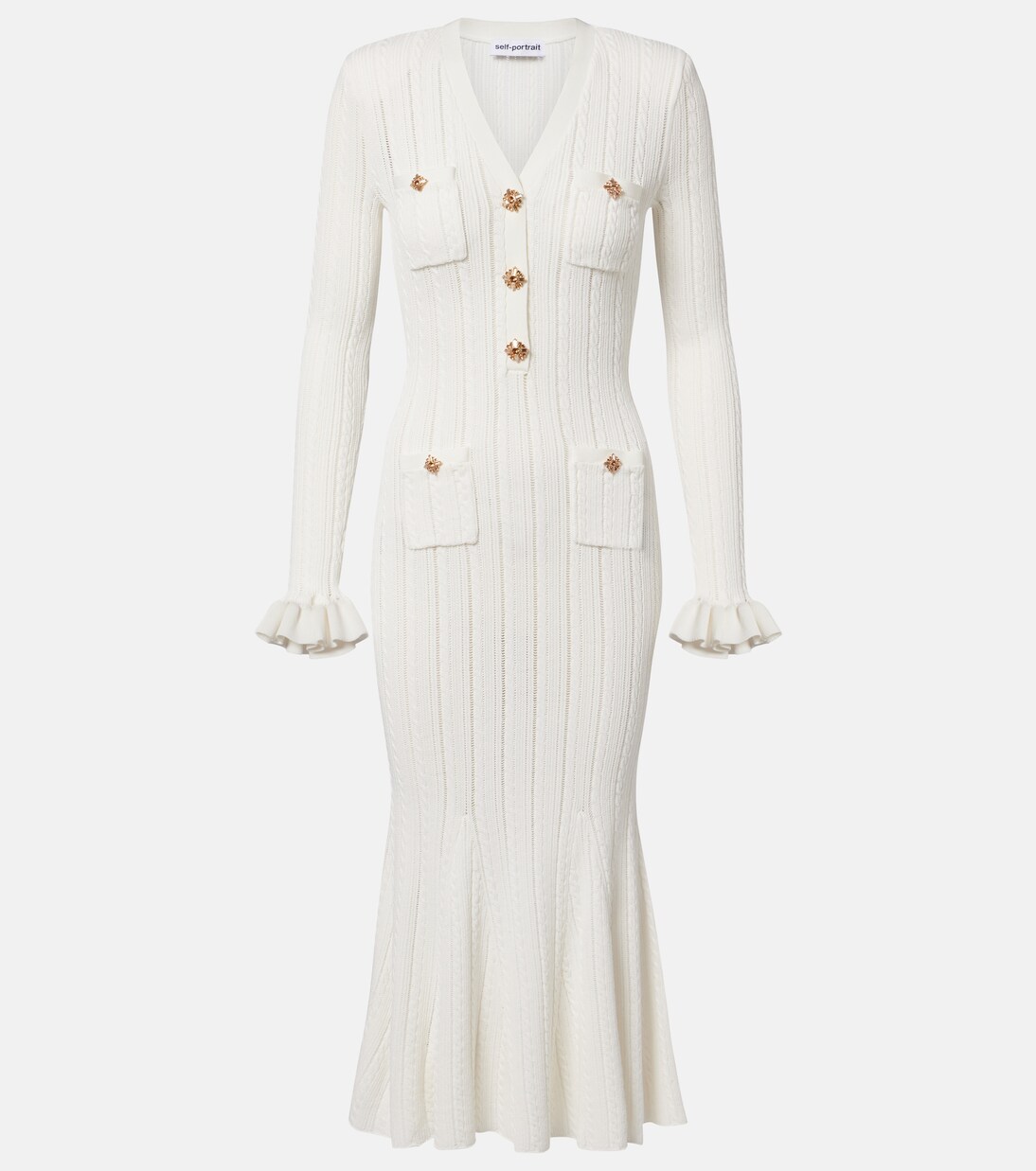 Midikleid January aus Strick mit Kristallen | Self-Portrait