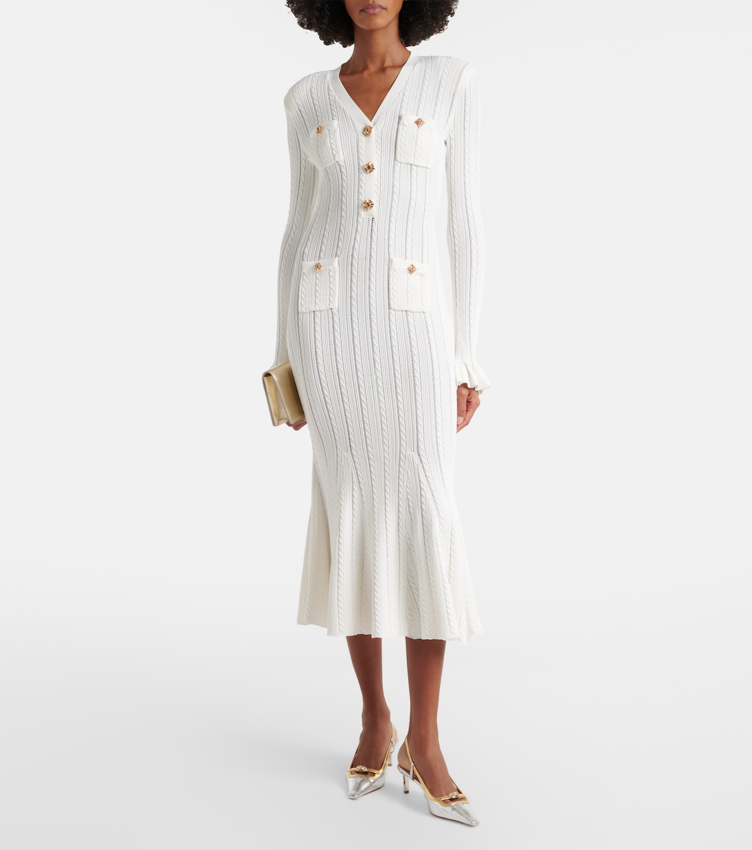 Midikleid January aus Strick mit Kristallen | Self-Portrait