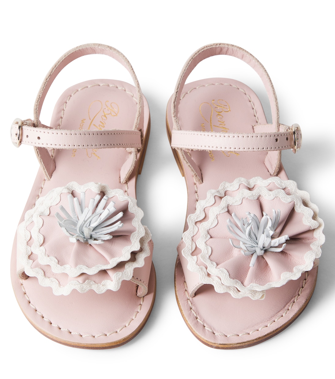 Lola floral-appliqué leather sandals | Bonpoint