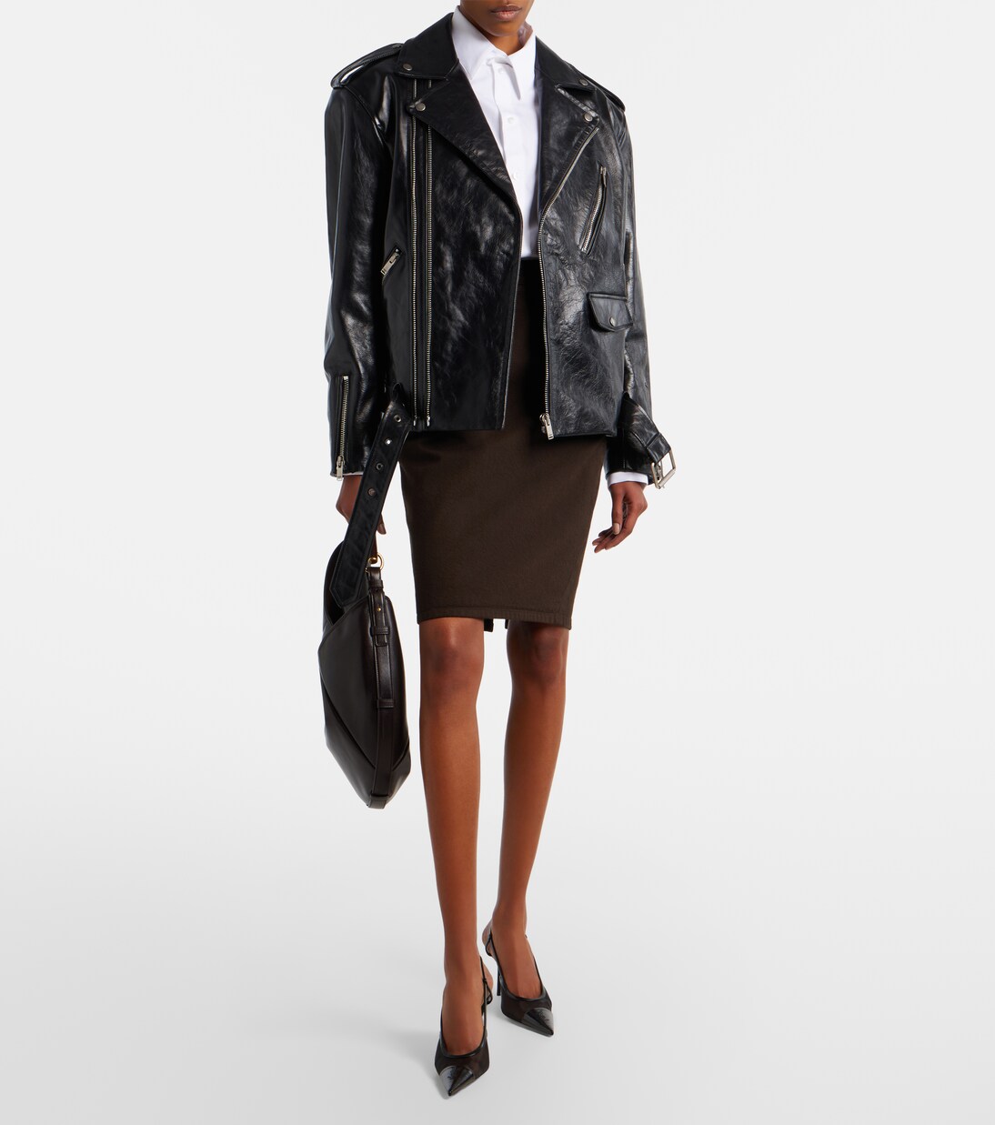 Salones destalonados Renée 75 de malla y piel | Saint Laurent