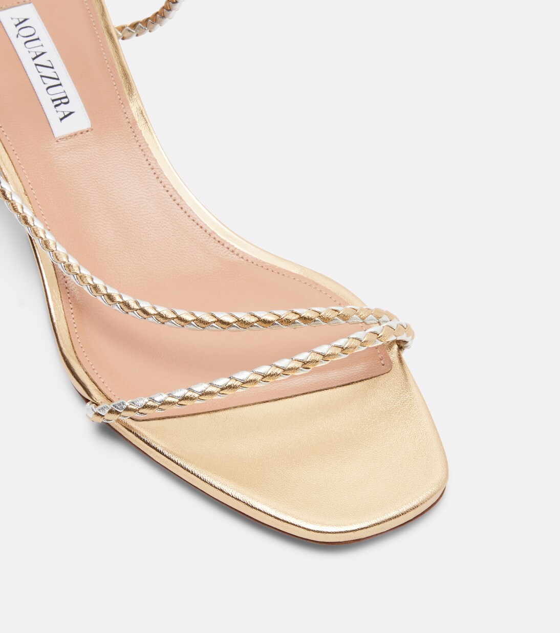 Luca braided metallic leather sandals | Aquazzura
