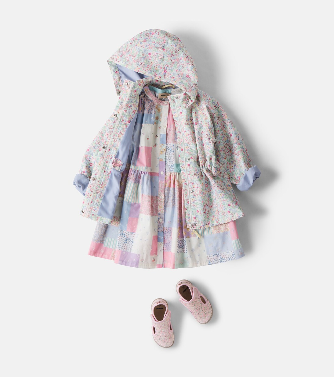 Annabell printed cotton shirt dress | Wheat