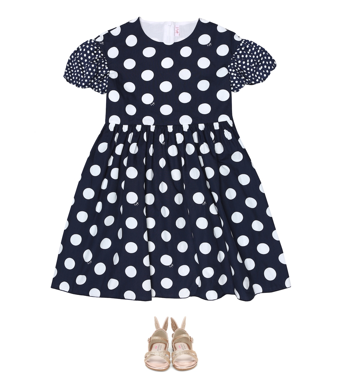 Kleid aus Baumwolle mit Polka-Dots | Il Gufo