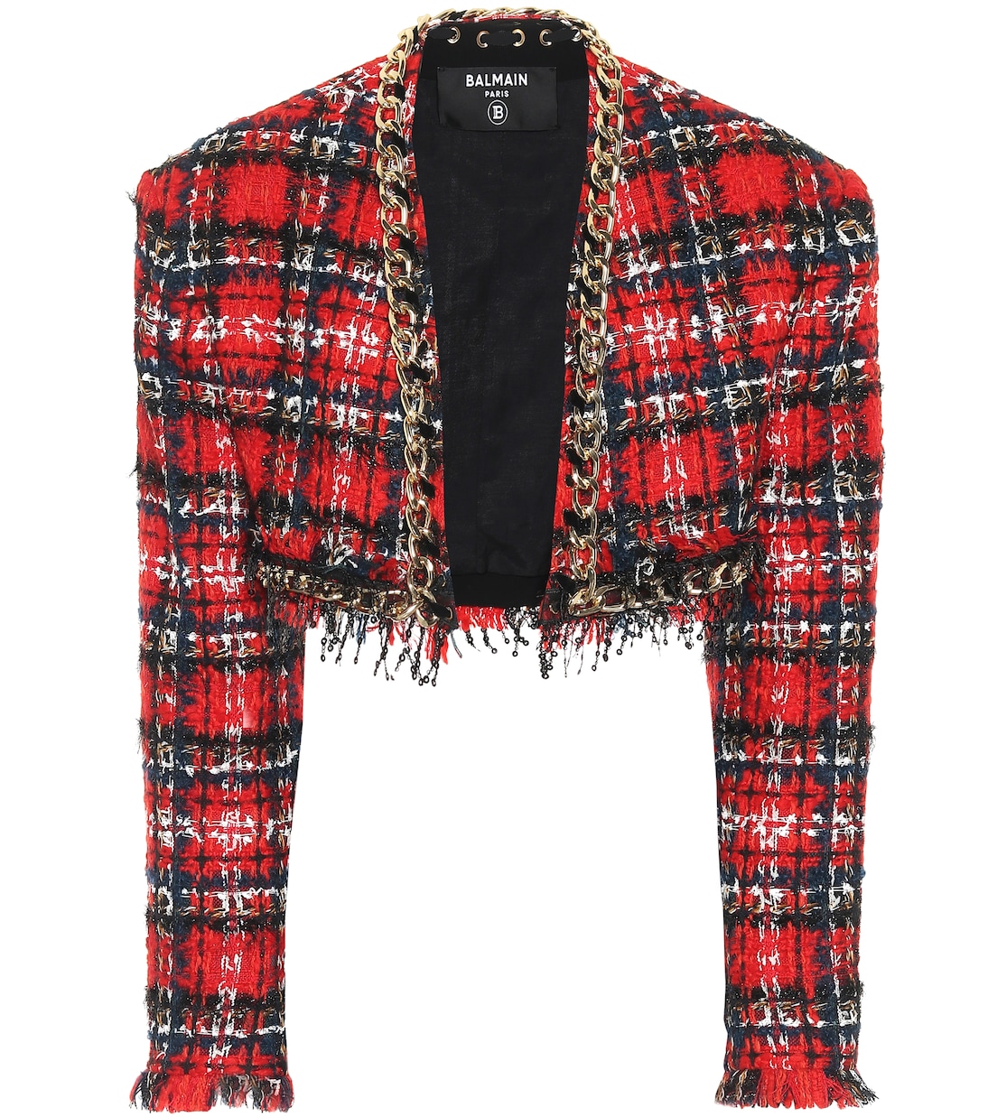 Checked tweed bolero jacket | Balmain