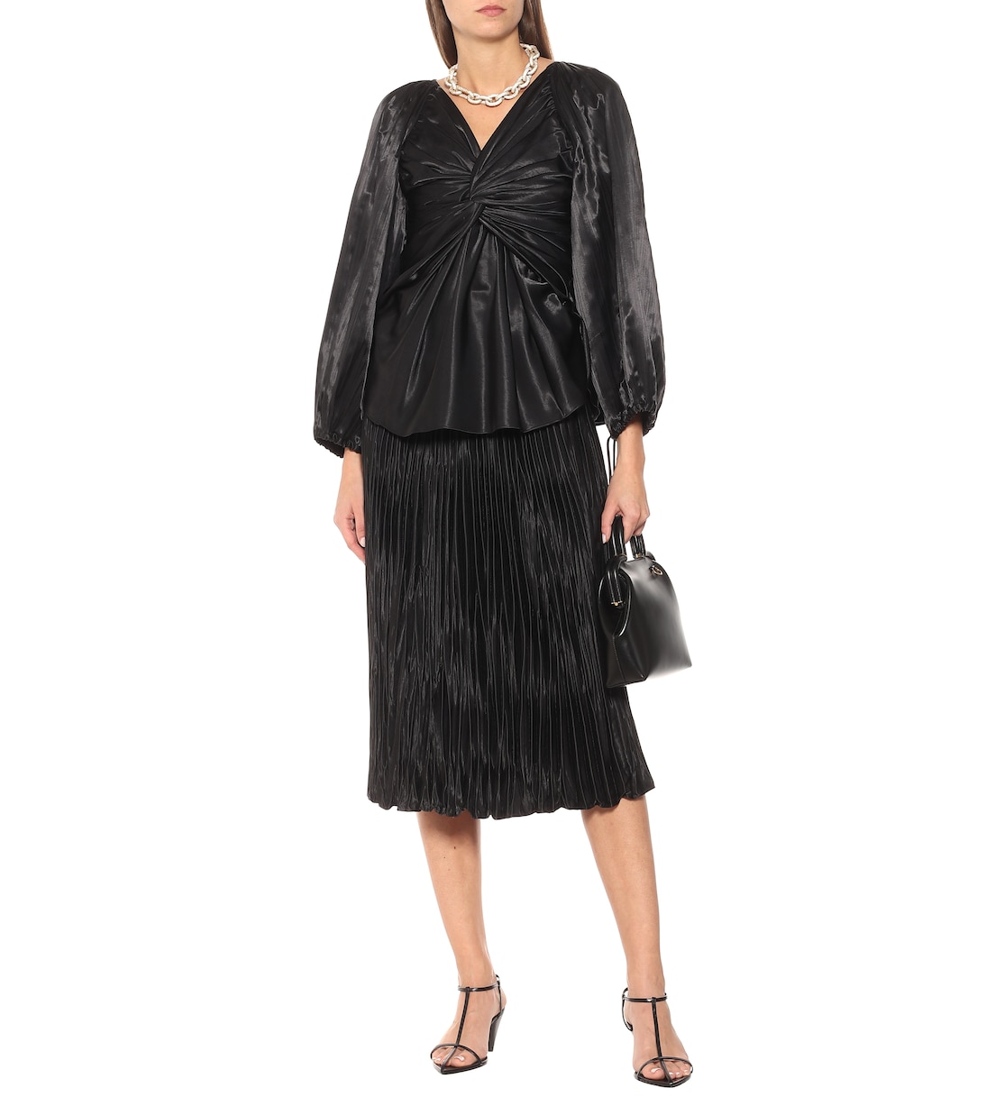 Gathered satin top | Jil Sander