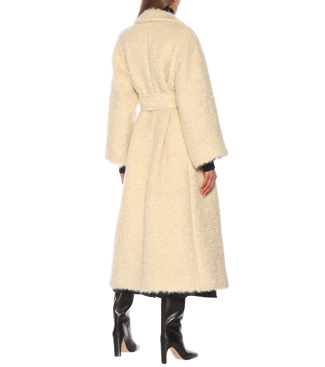 Abrigo de mohair con cinturón | Jil Sander