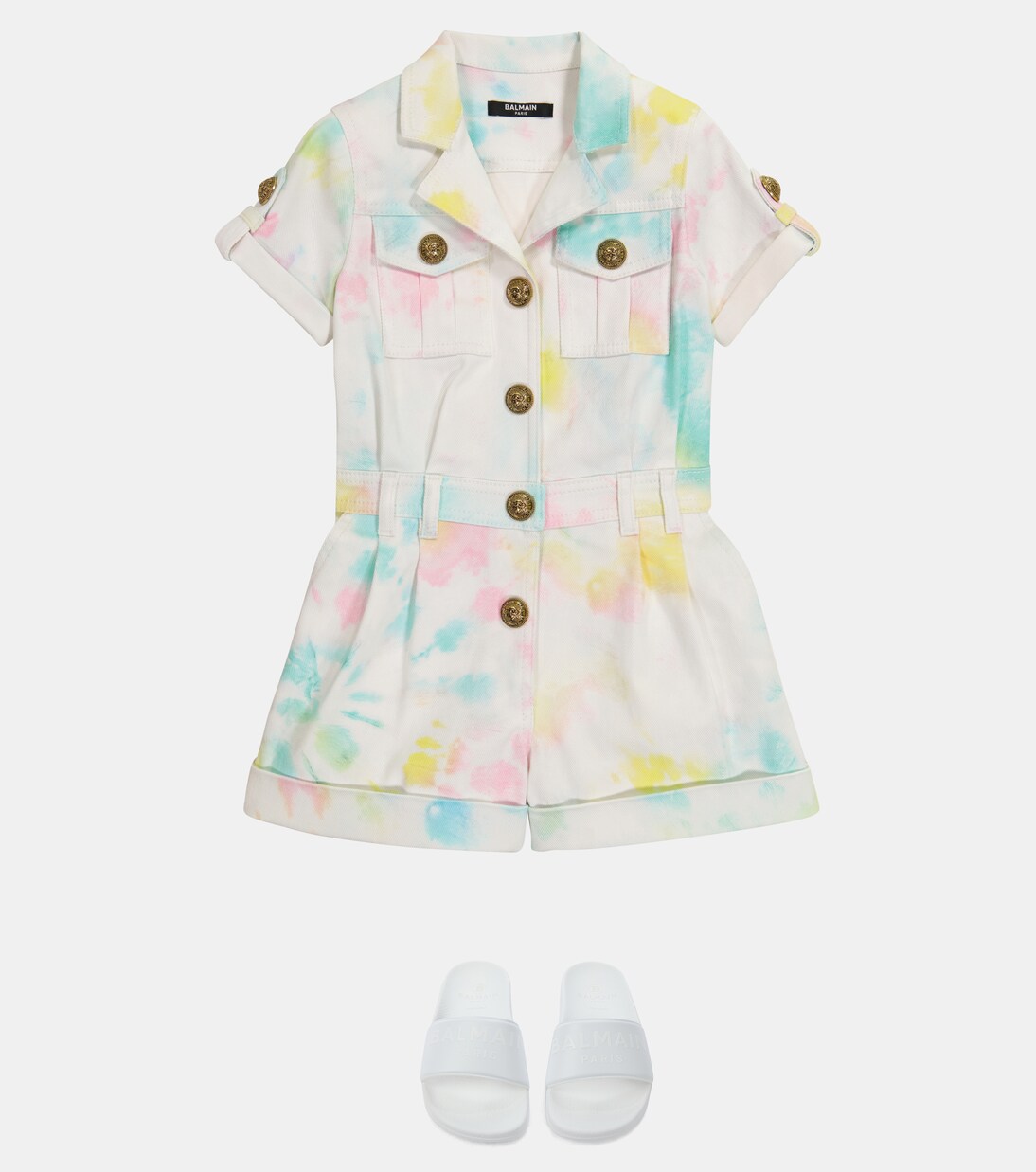 Mono denim tie-dye | Balmain Kids