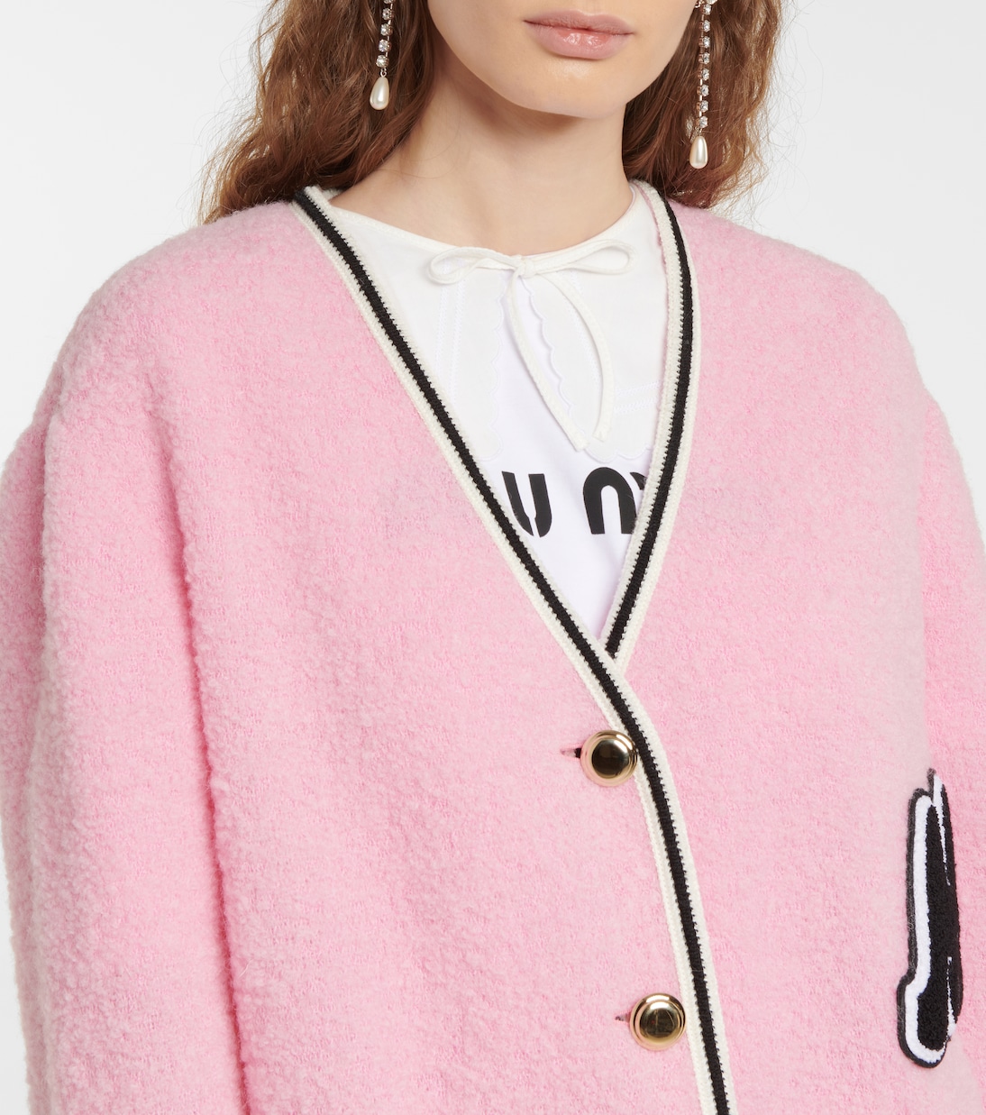 Wool-blend bouclé cardigan | Miu Miu