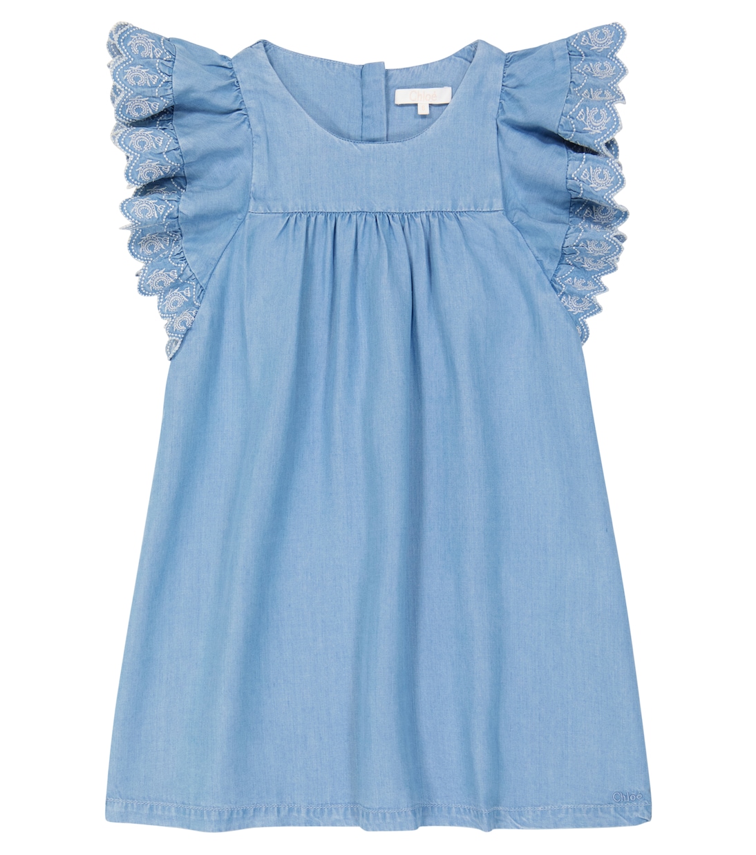 Embroidered denim dress | Chloé Kids