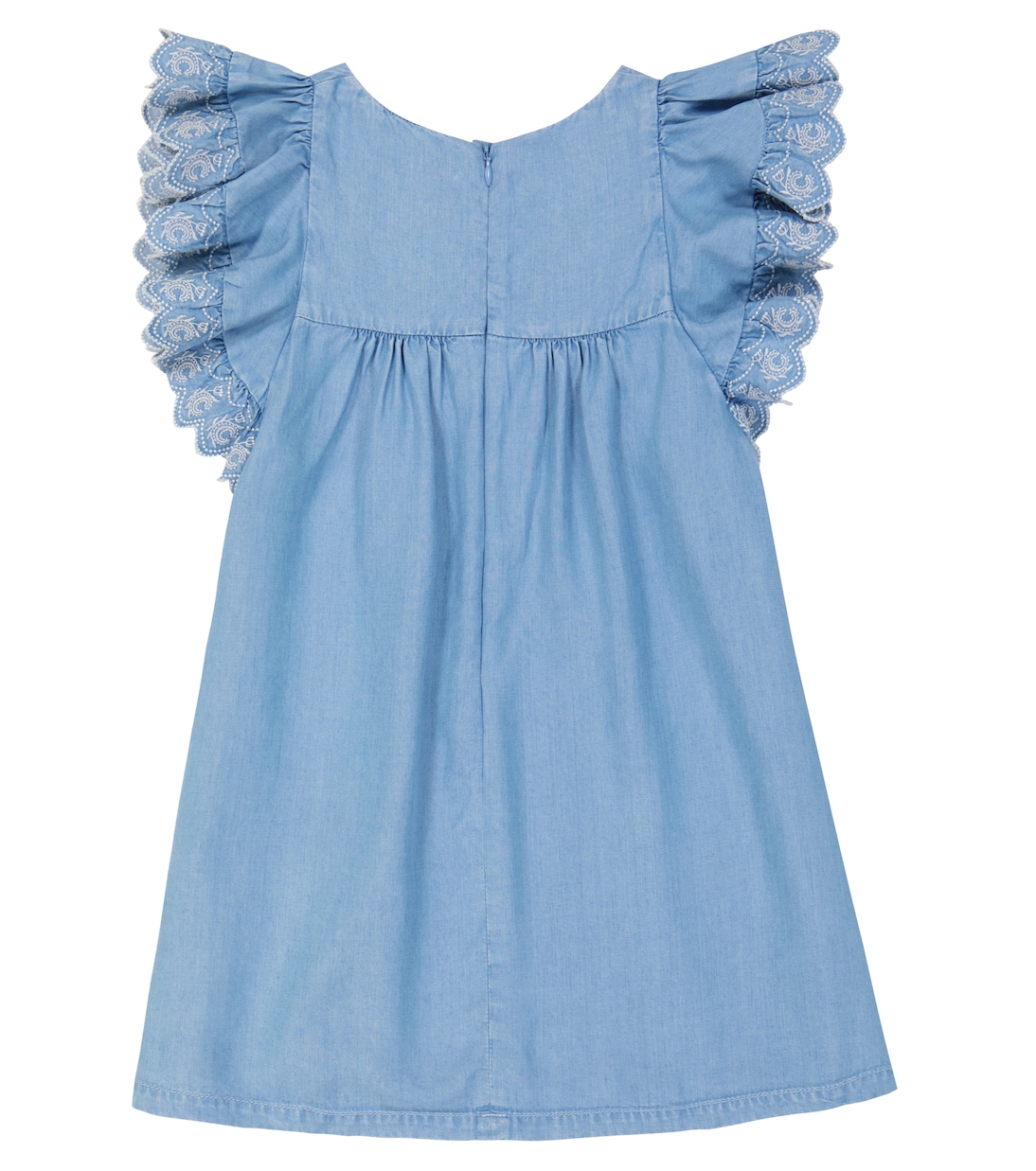 Embroidered denim dress | Chloé Kids