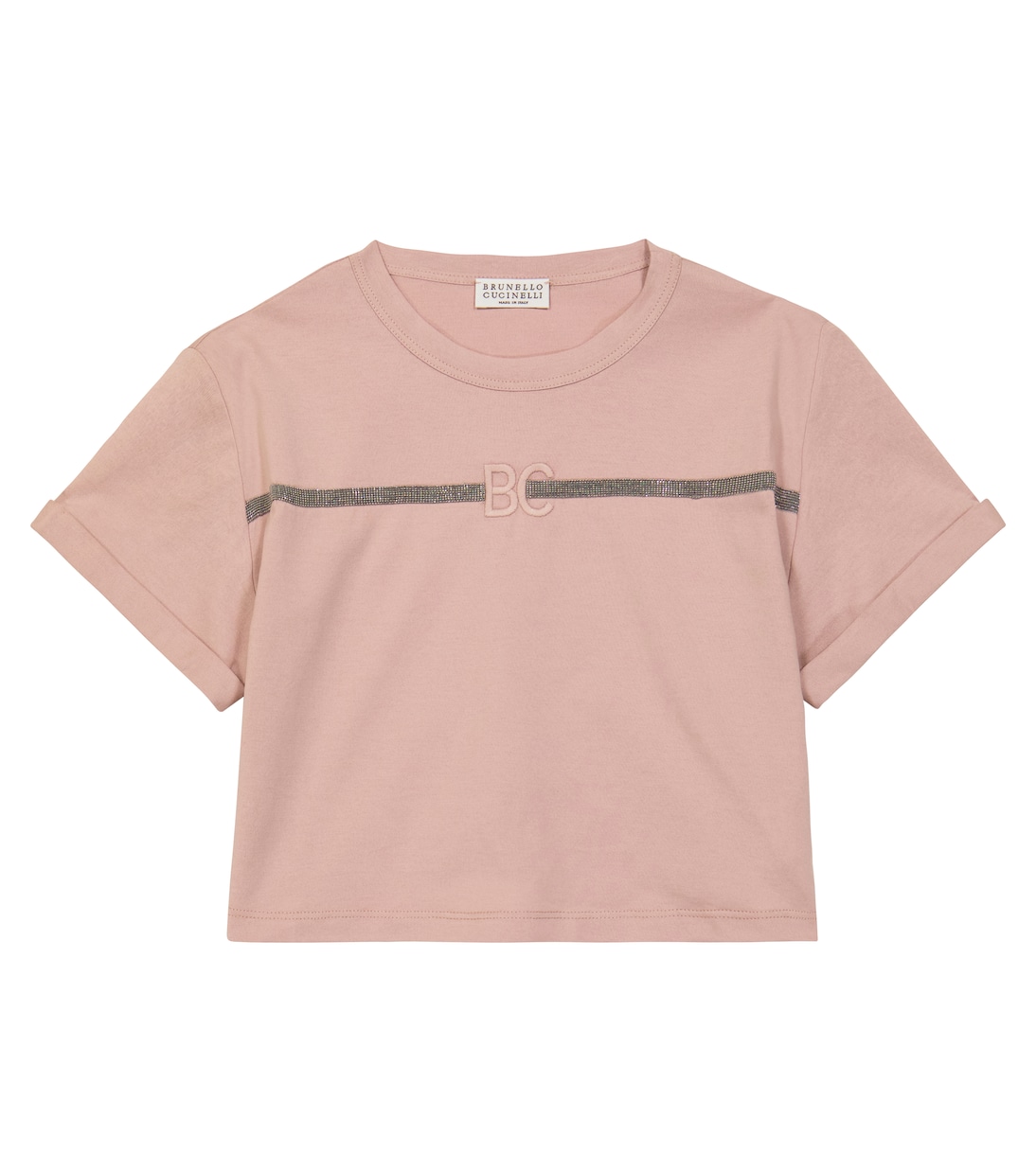 Embellished cotton jersey T-shirt | Brunello Cucinelli Kids