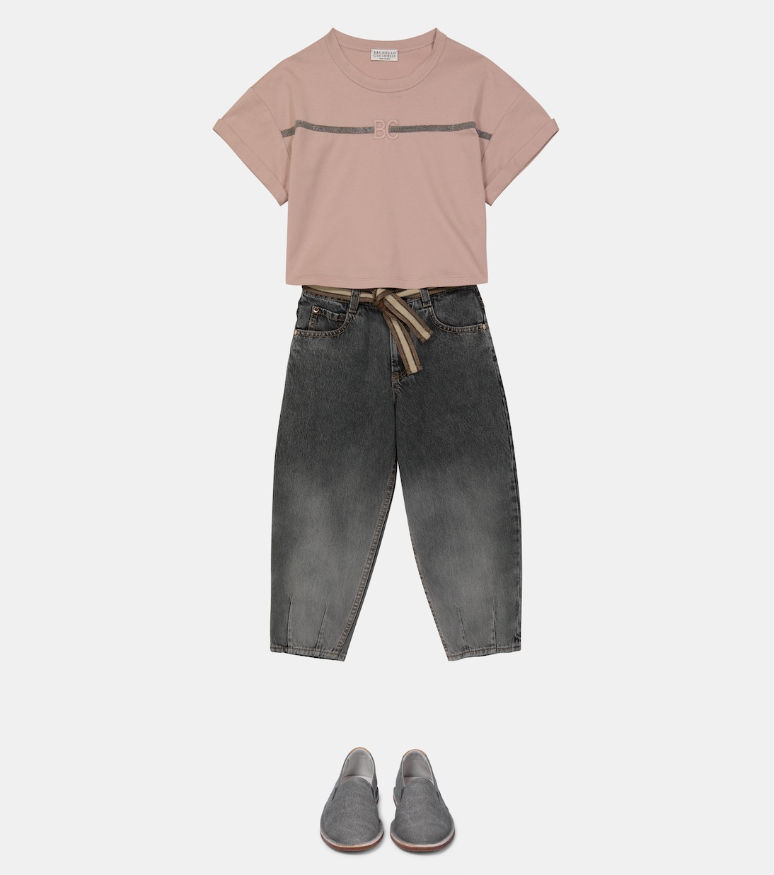 Embellished cotton jersey T-shirt | Brunello Cucinelli Kids