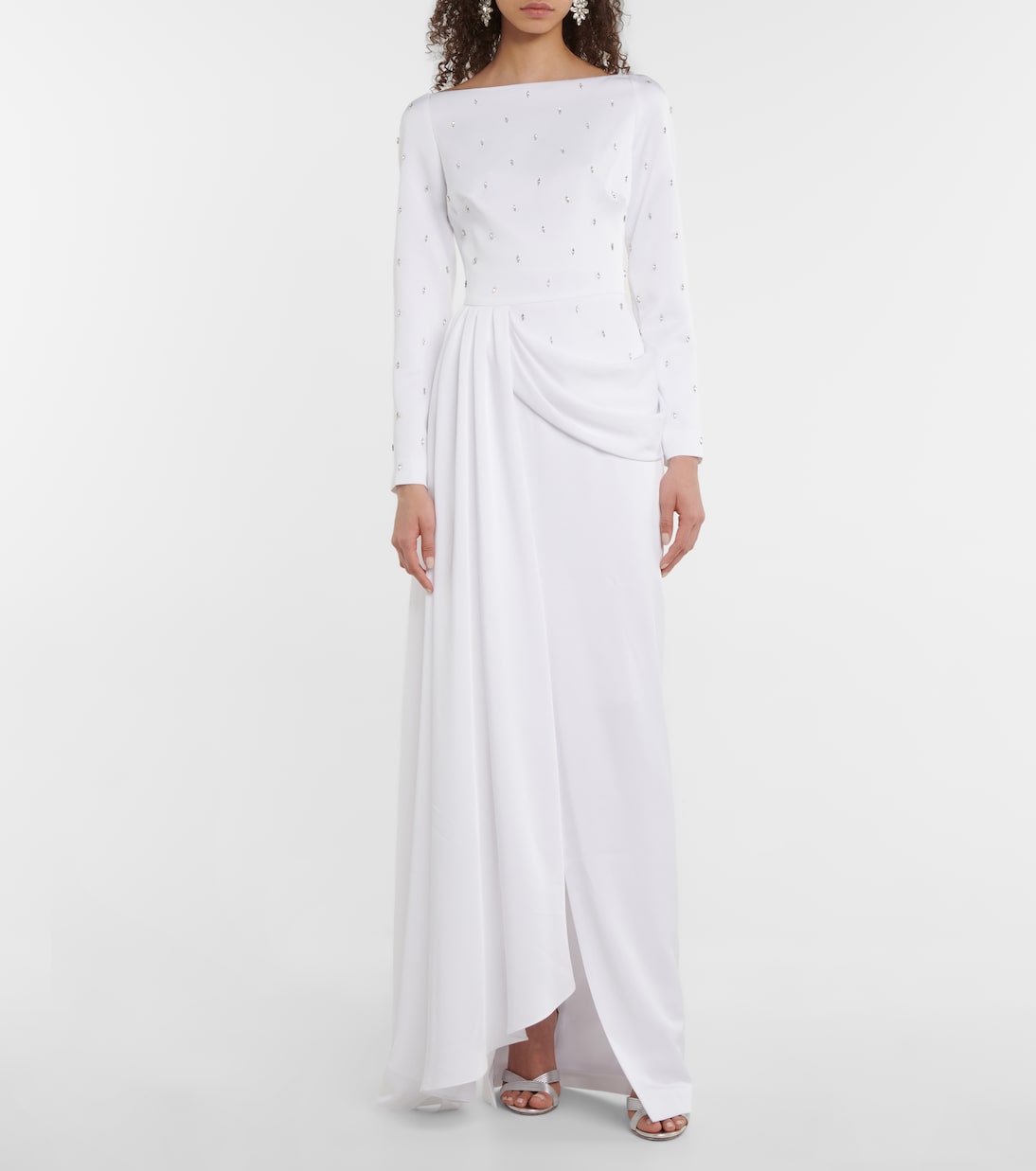 Verzierte Robe aus Satin | Rasario