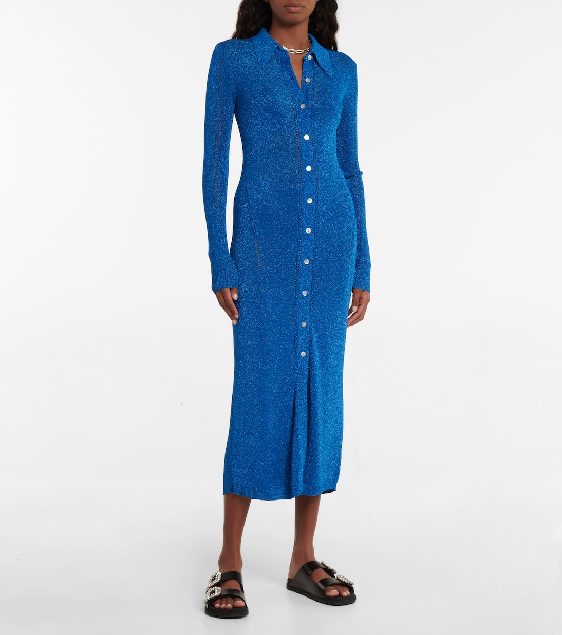 Midikleid aus Metallic-Strick | Dodo Bar Or