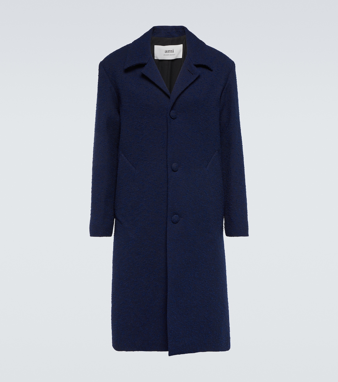 Single-breasted wool blend coat | Ami Paris