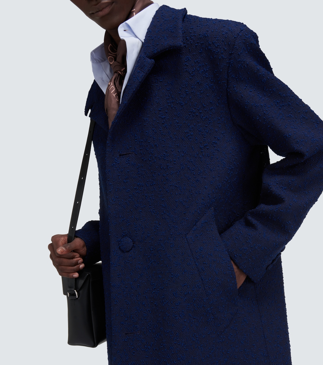 Single-breasted wool blend coat | Ami Paris
