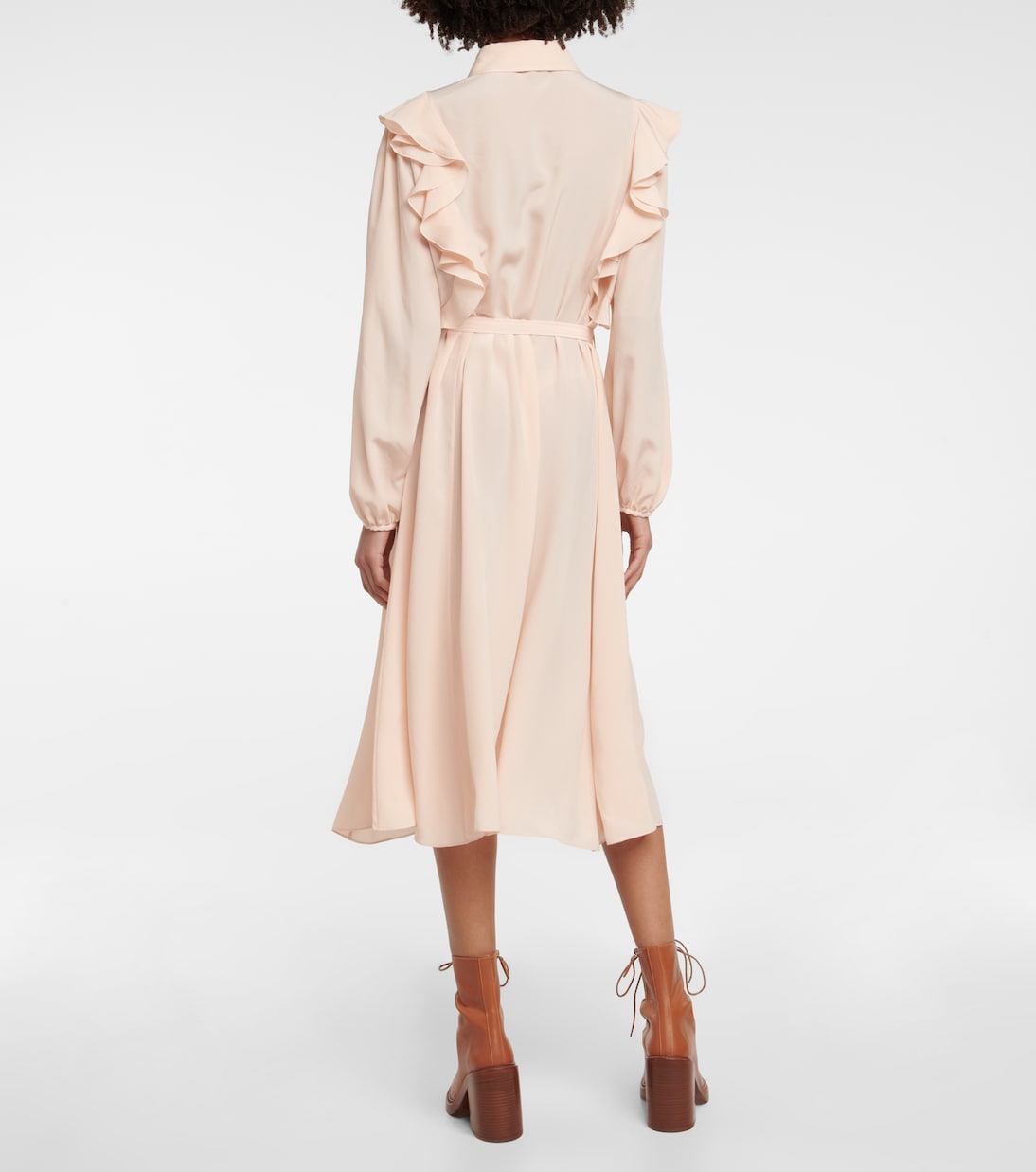 Abito chemisier in seta con ruches | Chloé
