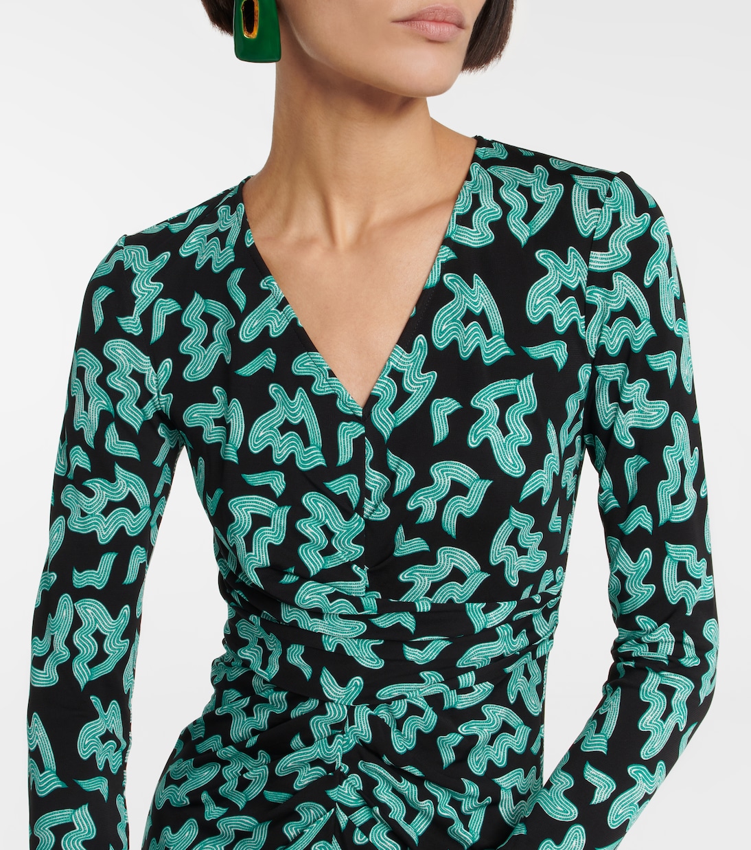 Printed ruched midi dress | Diane von Furstenberg
