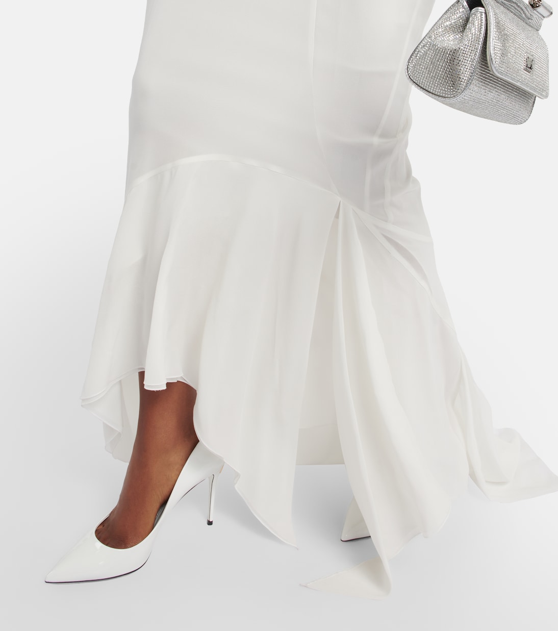 x Kim - Abito lungo in georgette di misto seta | Dolce&Gabbana