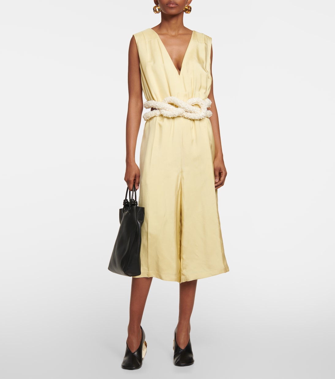 Jumpsuit in raso con cristalli | Jil Sander