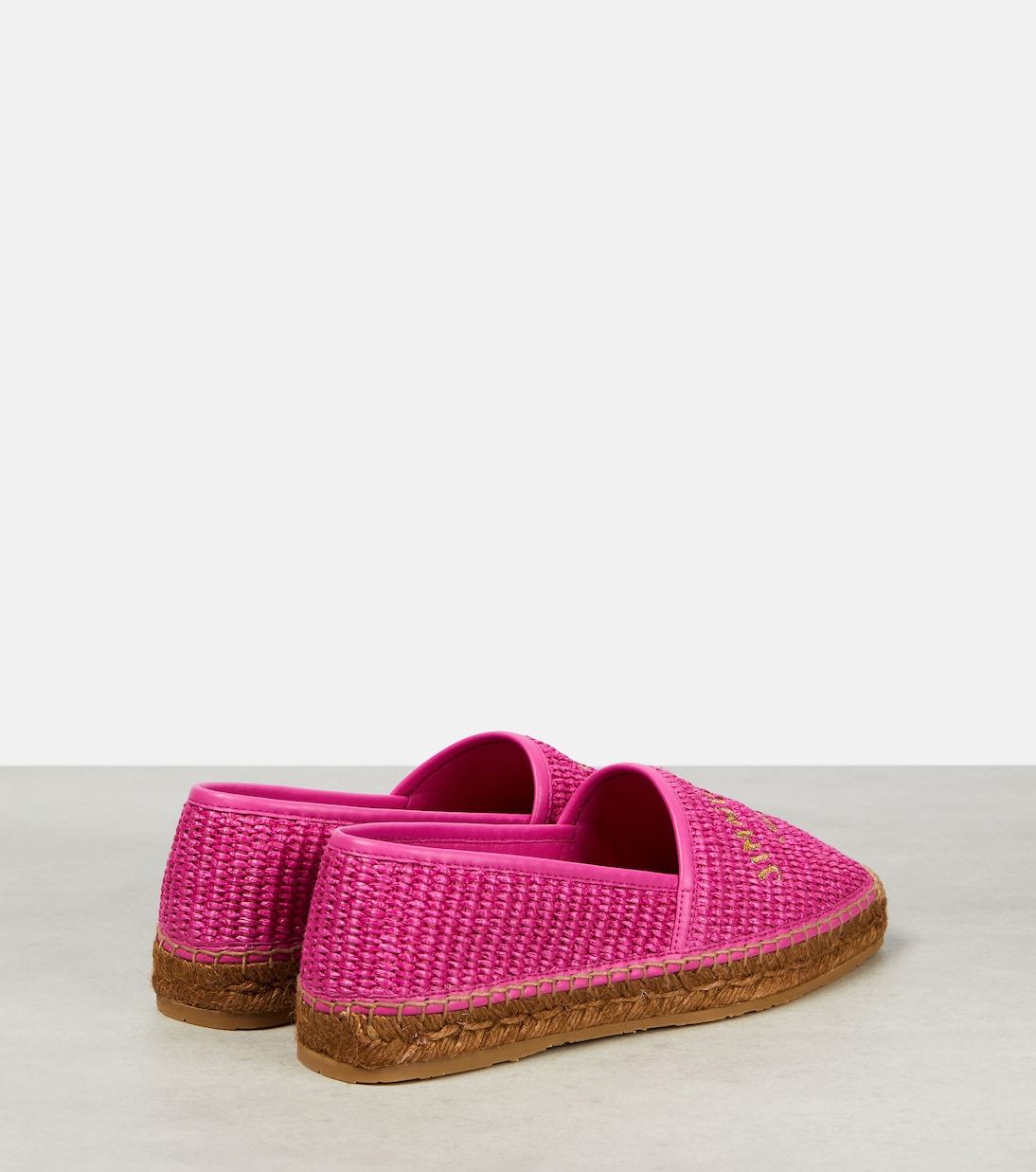 Brie Flat logo raffia espadrilles | Jimmy Choo