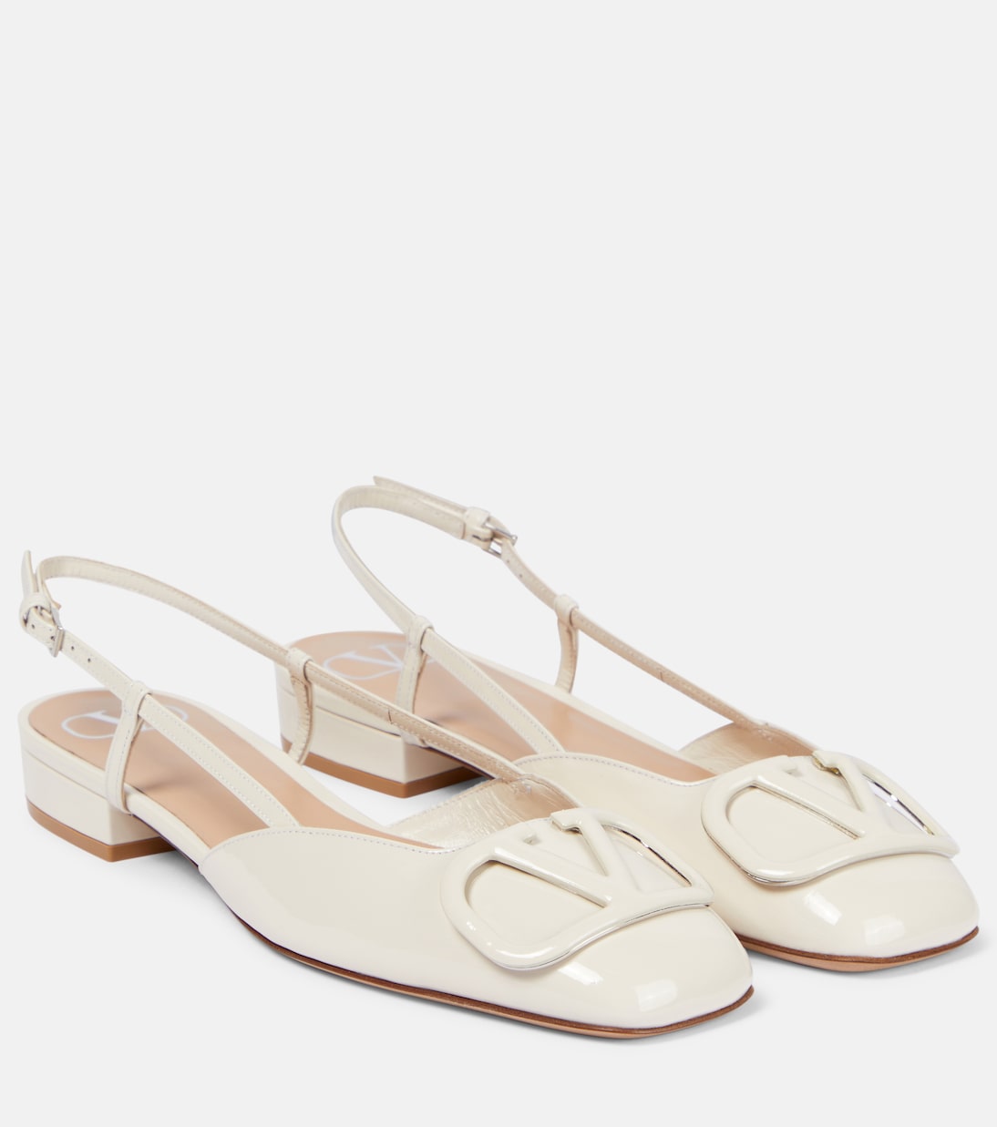 Slingback-Ballerinas VLogo Signature aus Lackleder | Valentino Garavani