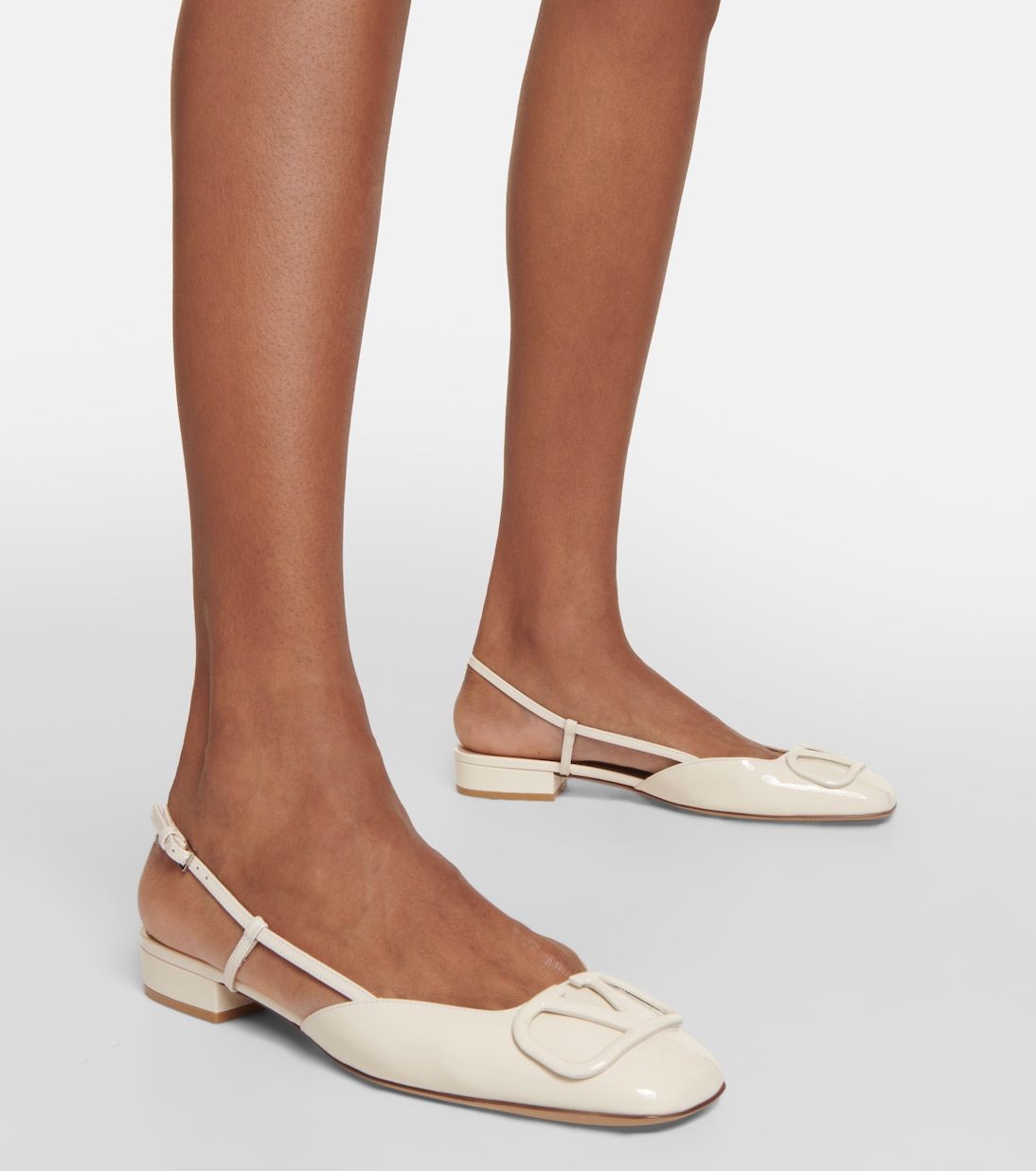 Slingback-Ballerinas VLogo Signature aus Lackleder | Valentino Garavani