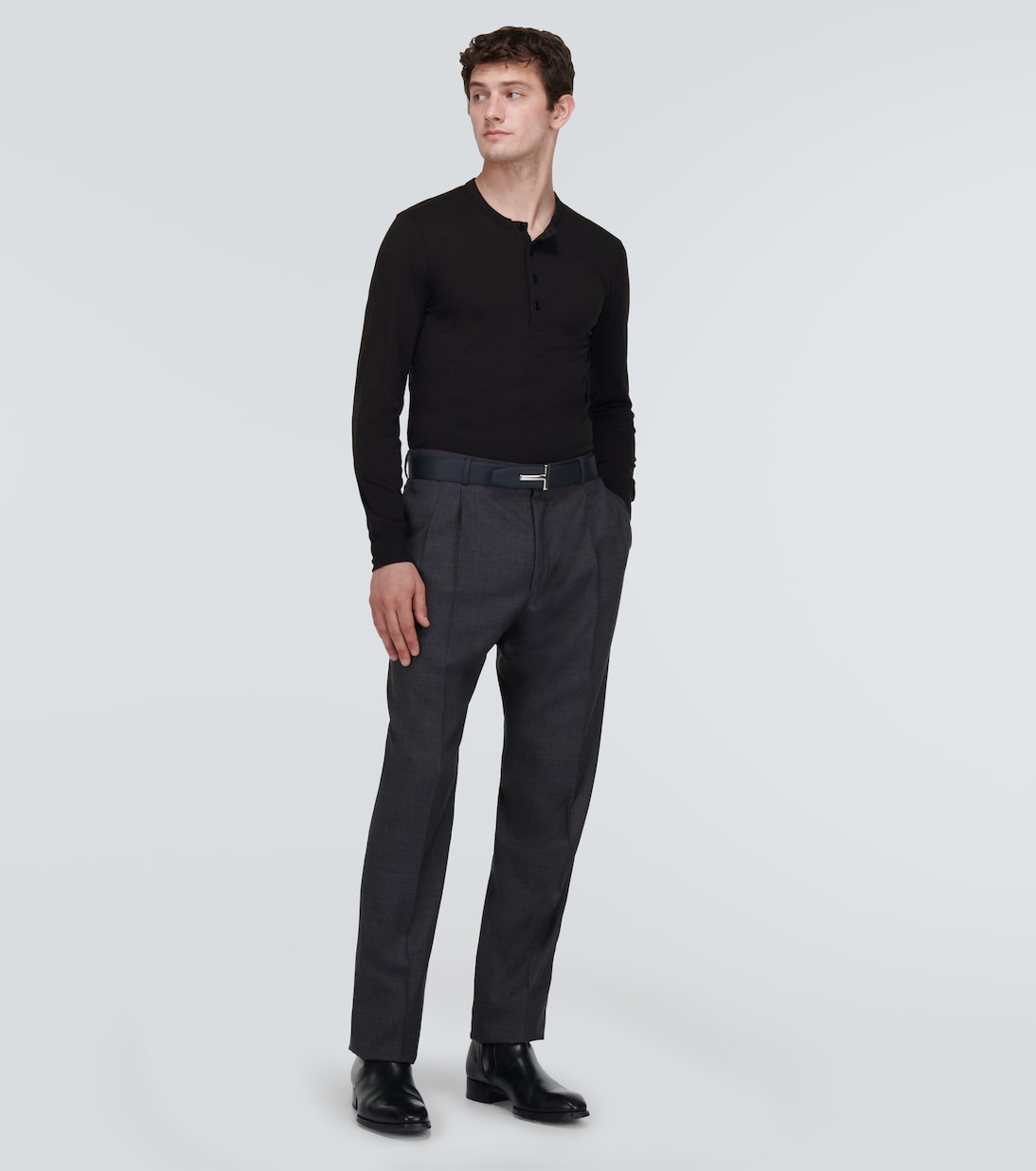 Top Henley en lyocell et coton | Tom Ford