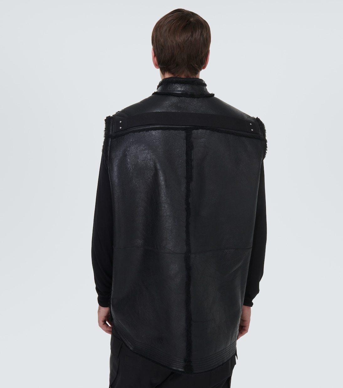 Weste aus Leder und Shearling | Rick Owens