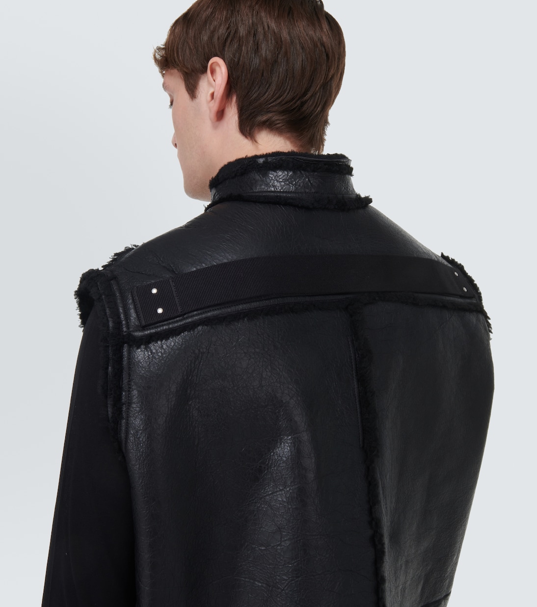 Weste aus Leder und Shearling | Rick Owens