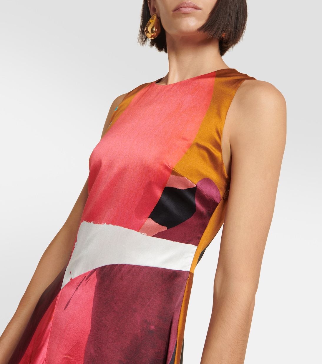 Printed silk satin maxi dress | Roksanda