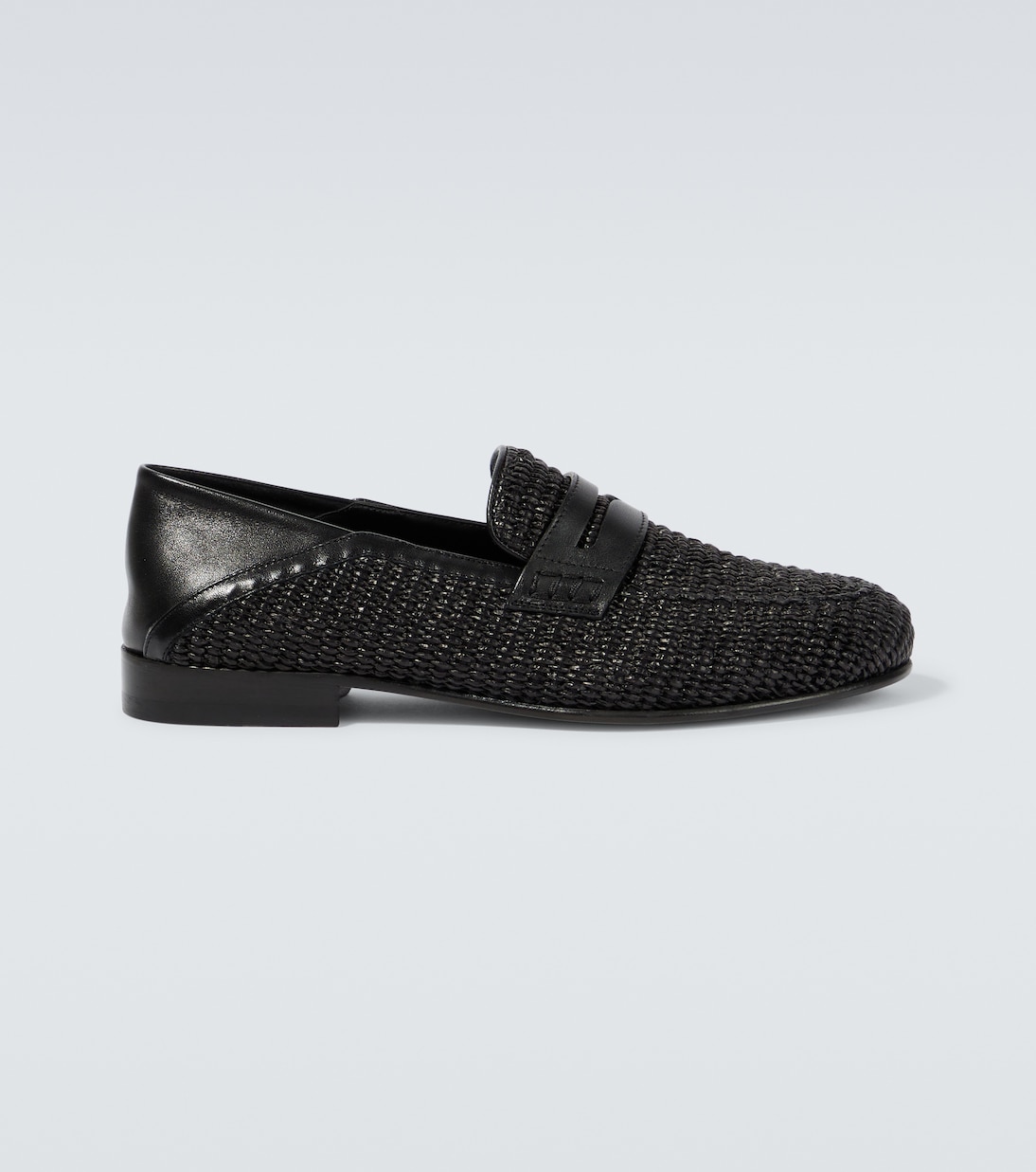 Padstow raffia and leather loafers | Manolo Blahnik