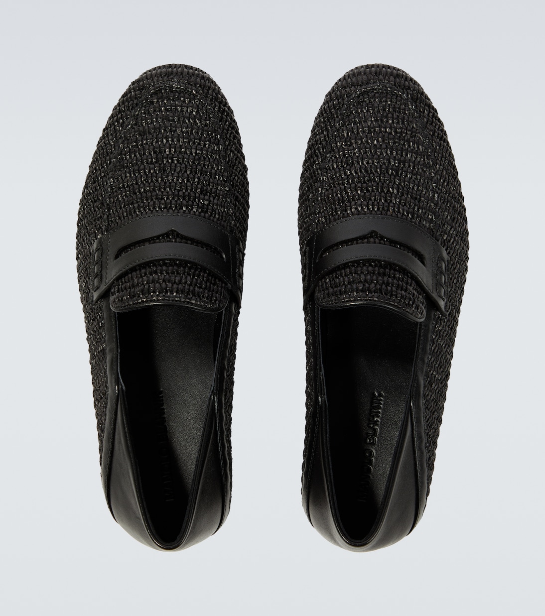 Padstow raffia and leather loafers | Manolo Blahnik