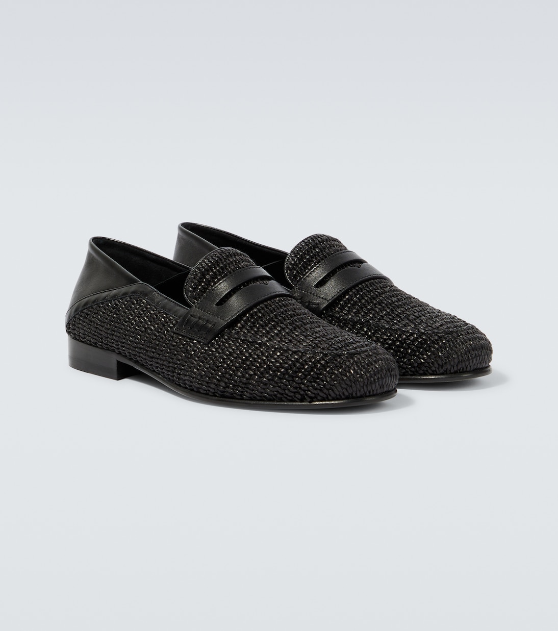 Padstow raffia and leather loafers | Manolo Blahnik
