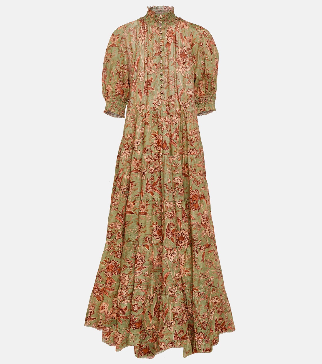 Robe longue Junie en coton à fleurs | Zimmermann