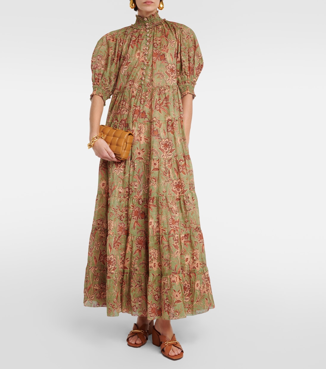 Robe longue Junie en coton à fleurs | Zimmermann