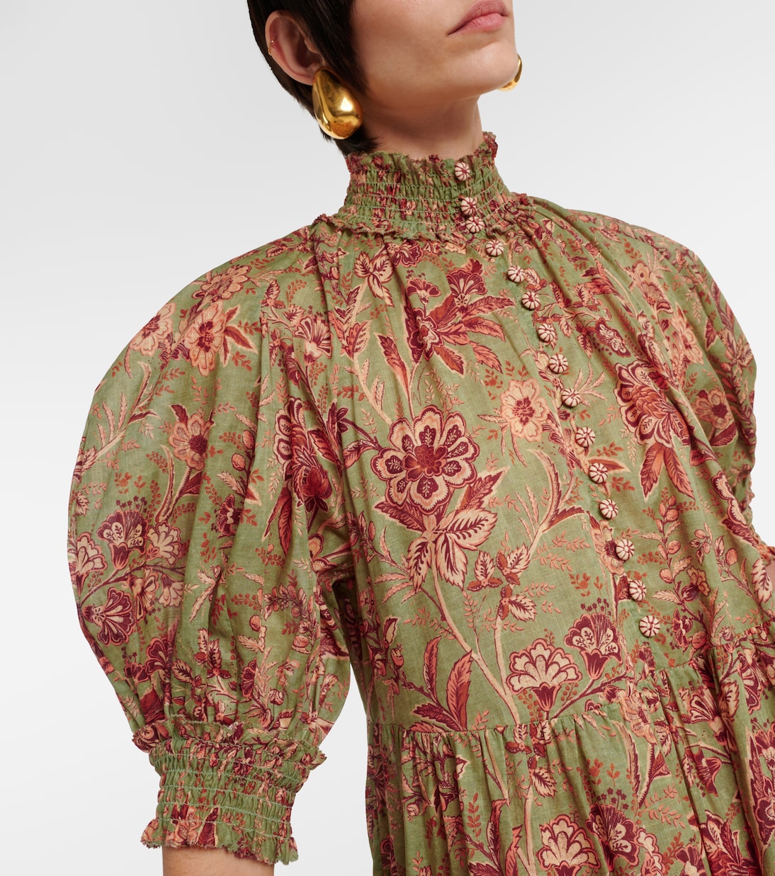 Robe longue Junie en coton à fleurs | Zimmermann
