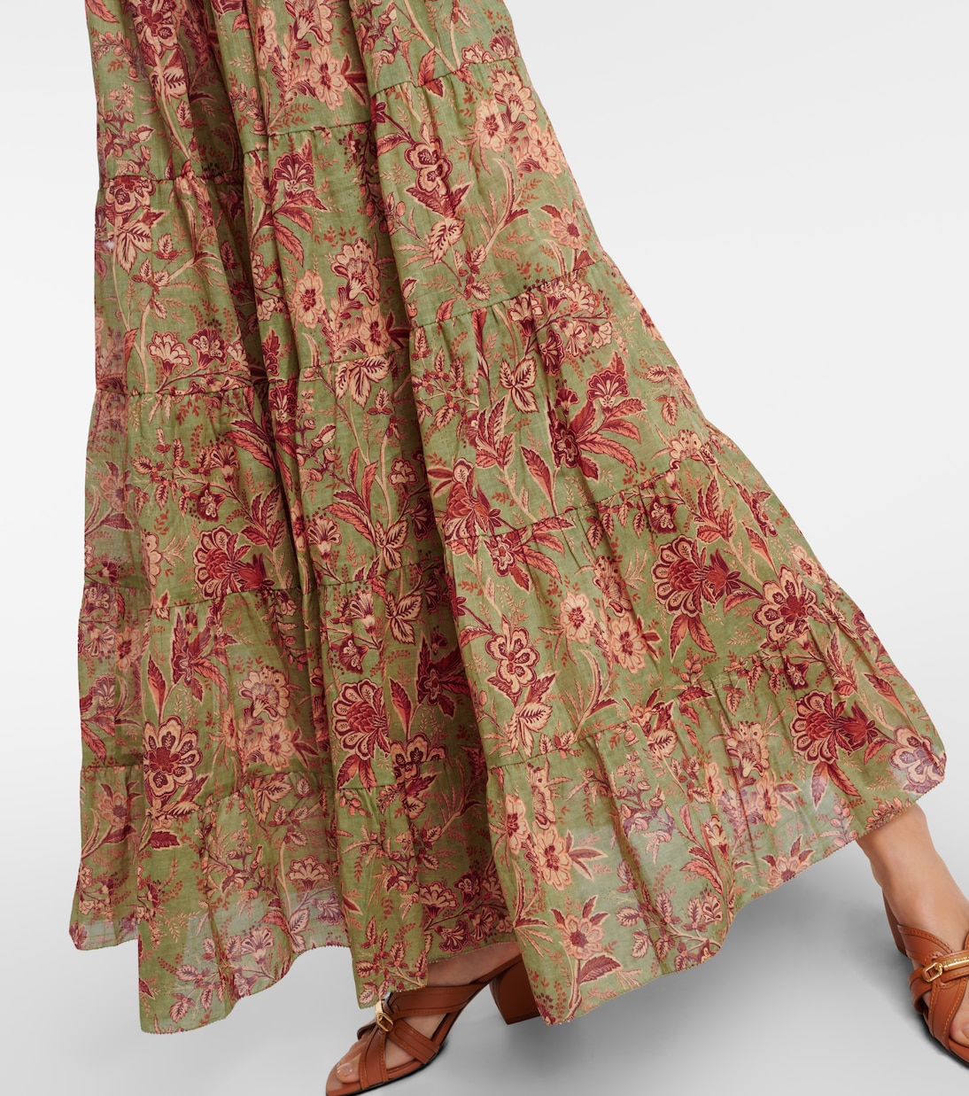 Robe longue Junie en coton à fleurs | Zimmermann