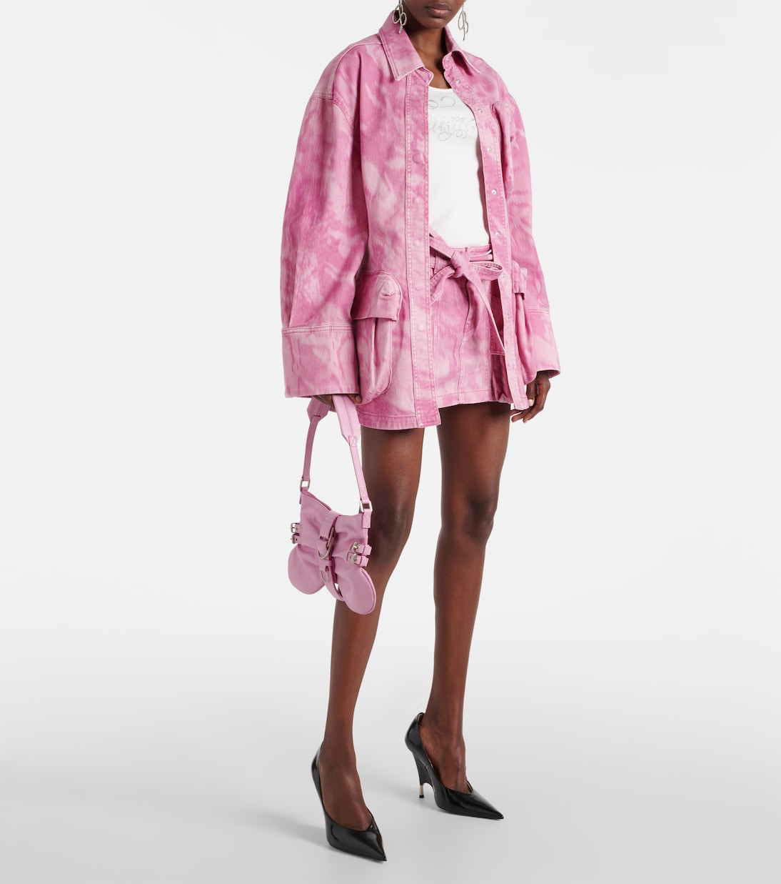 Camouflage denim cargo miniskirt | Blumarine