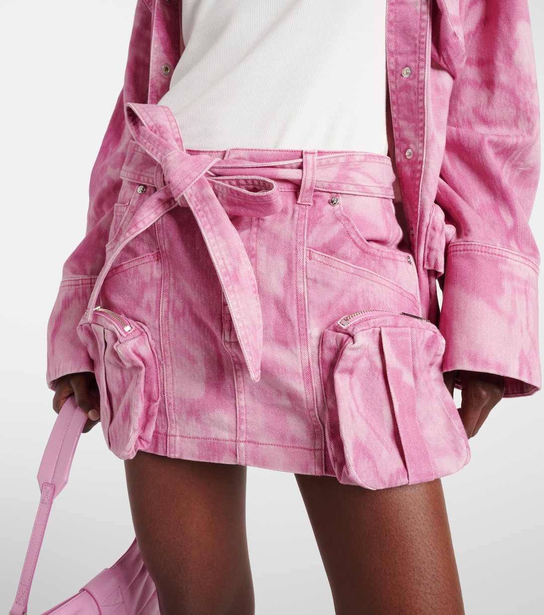Camouflage denim cargo miniskirt | Blumarine