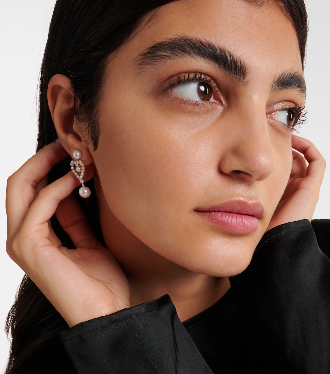 Boucles d'oreilles Pearl Heart en or 14 ct à perles | Sophie Bille Brahe