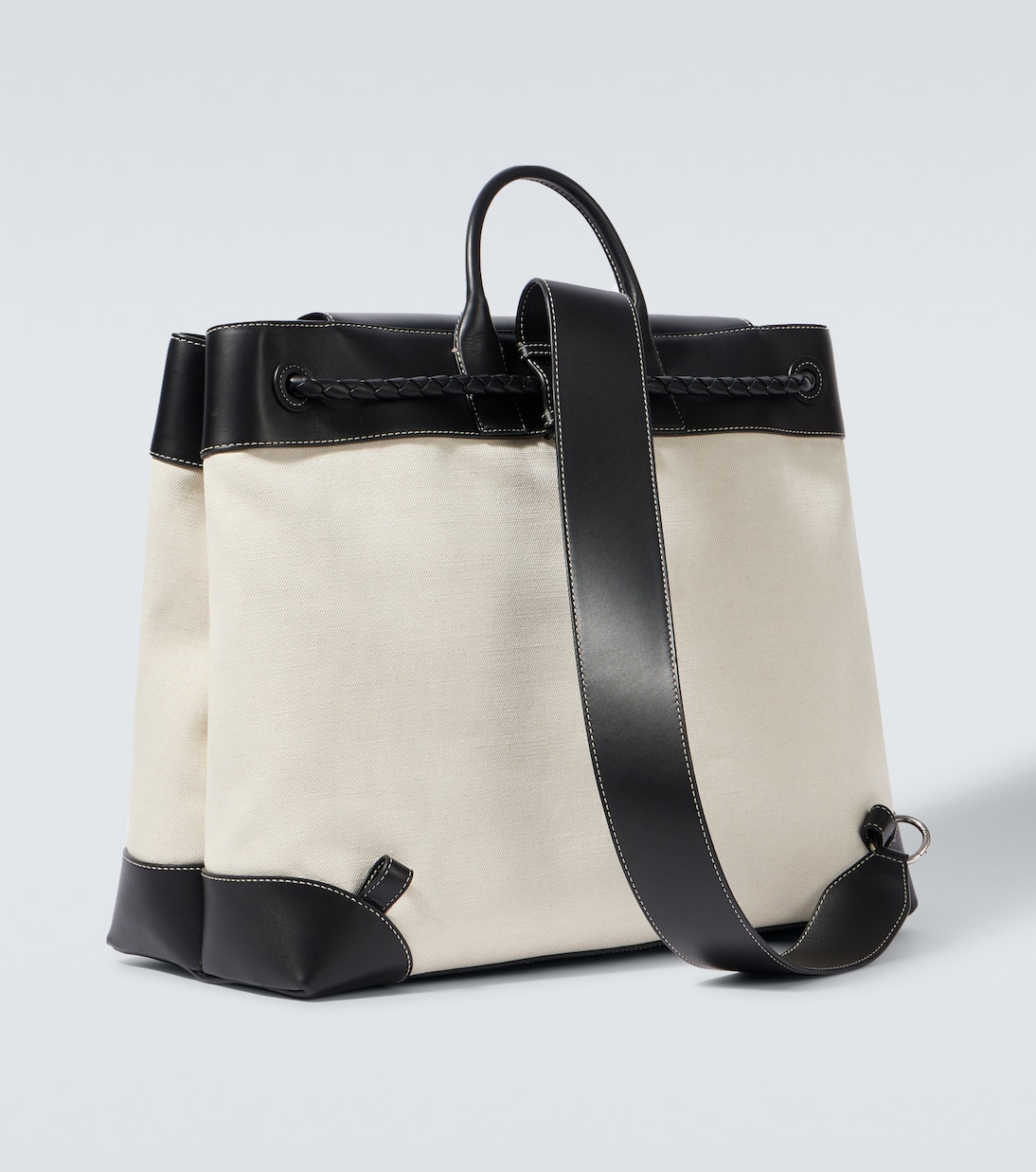 Andiamo Large canvas and leather backpack | Bottega Veneta