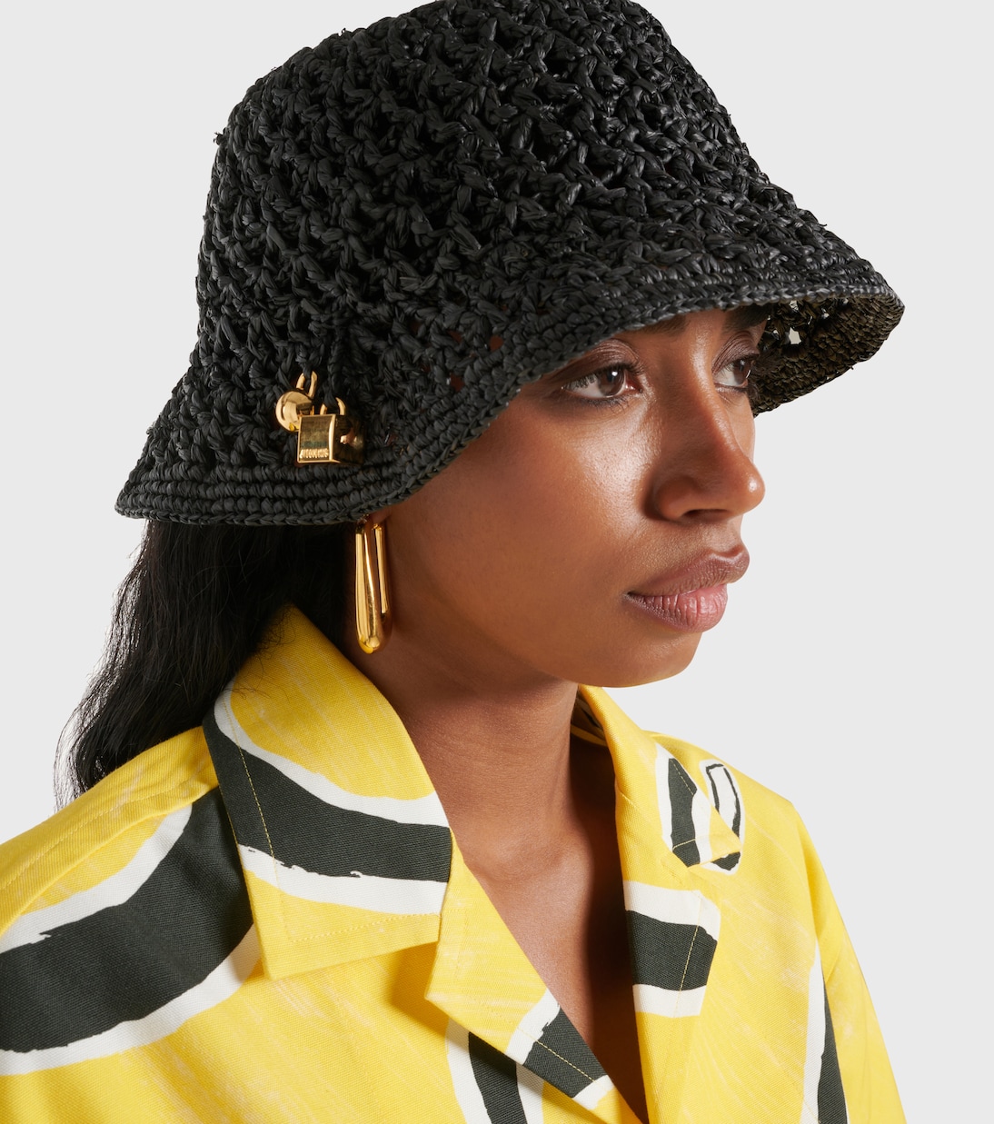Le Bob Spiaggia raffia bucket hat in black Jacquemus Mytheresa