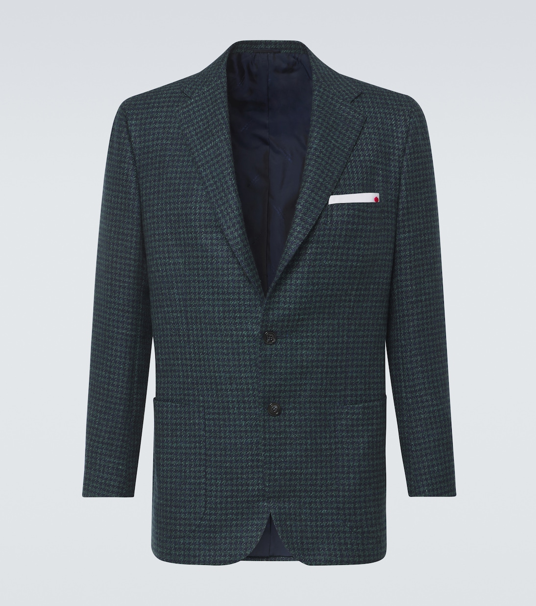 Blazer de lana, seda y lino con pata de gallo | Kiton