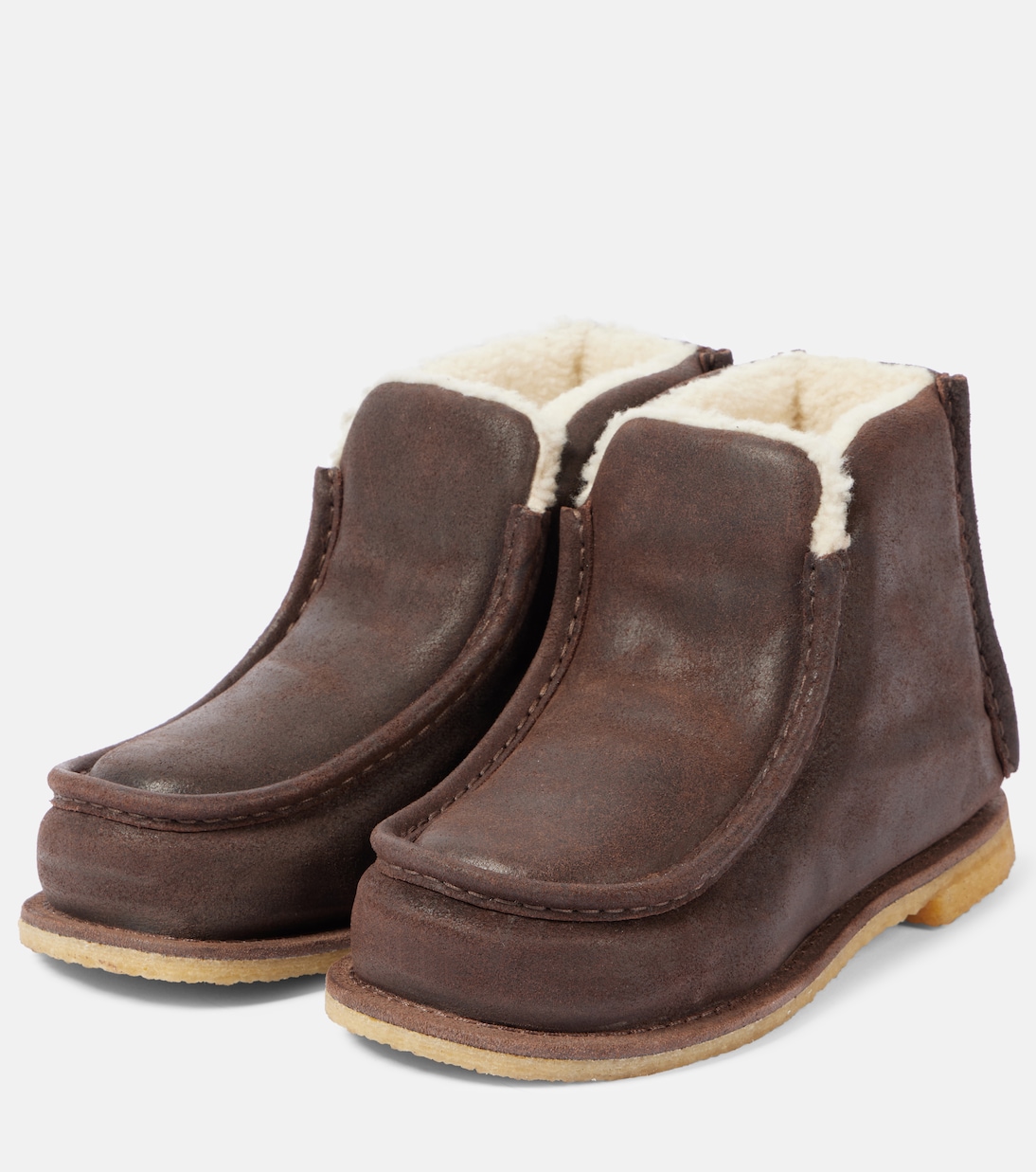 Ankle Boots aus Leder mit Shearling | JW Anderson