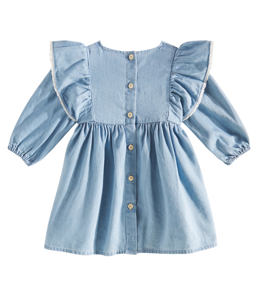 Baby Luna ruffled denim dress | C'era Una Volta