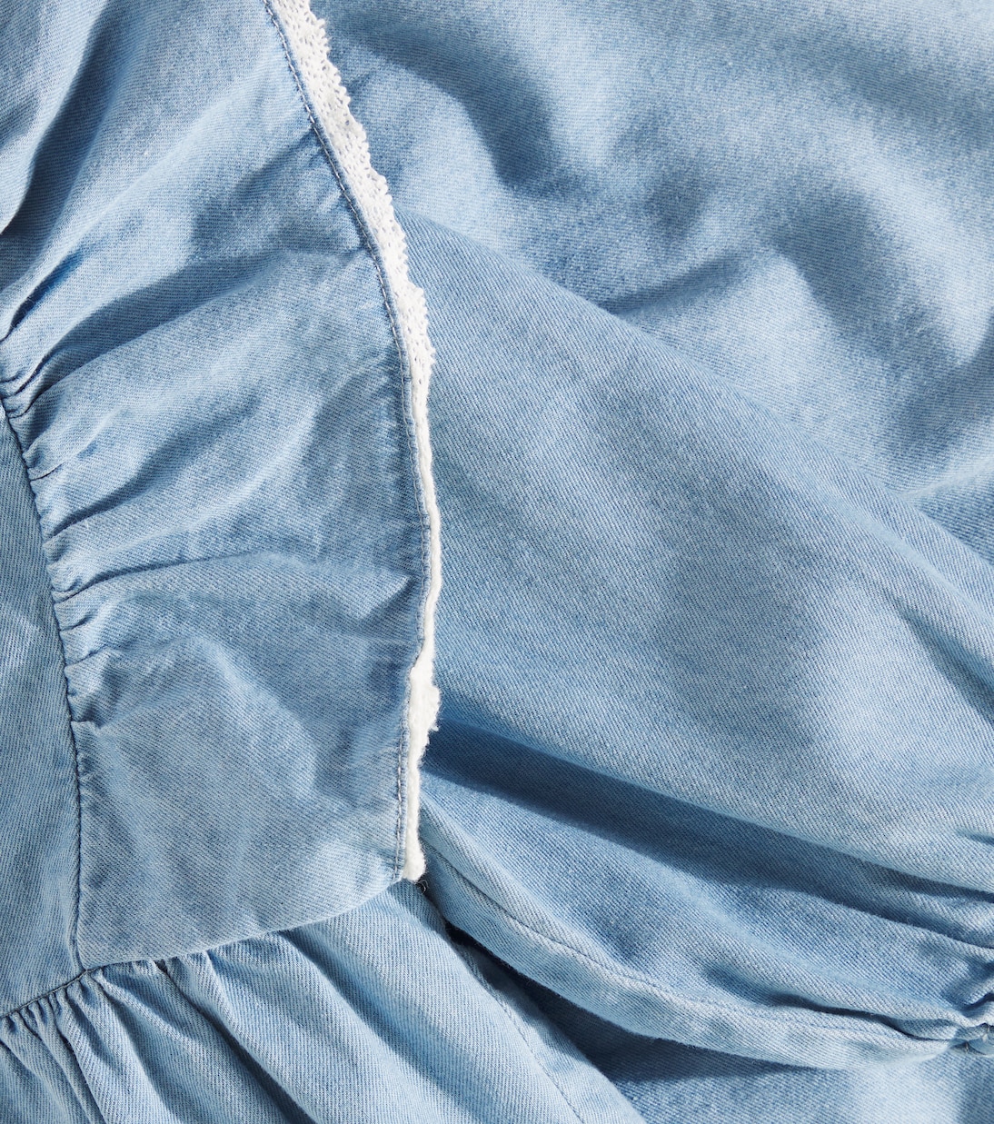 Baby Luna ruffled denim dress | C'era Una Volta