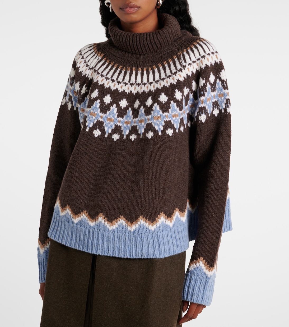 Bestickter Rollkragenpullover aus Wolle | Alanui