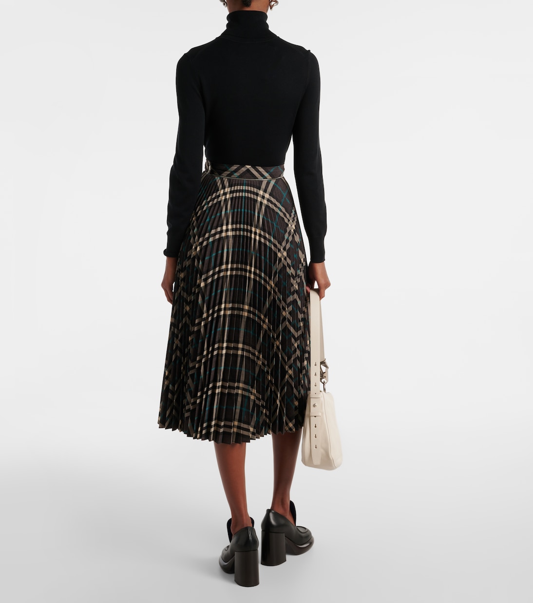 Pleated checked midi skirt | Burberry